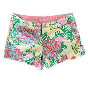 Lilly Pulitzer Kerrie 3" Shorts Multi "Can't Resist Small" Women 10 HTF pink